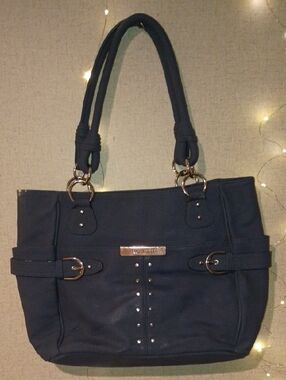 Rosetti Navy Tote with Gold-Tone Hardware